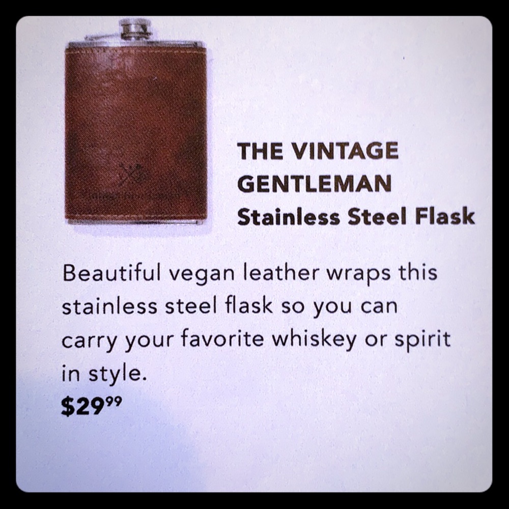 NWT-The vintage gentleman leather/SS flask